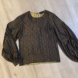Nili Lotan Loretta Gold Metallic Blouse